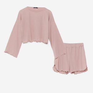 Nasty Gal Ribbed Pajama Shorts Set